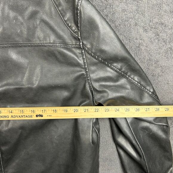 Be Ethic Men’s Black Faux Leather Jacket M Quilted Lining Vintage Moto Biker - Picture 4 of 9
